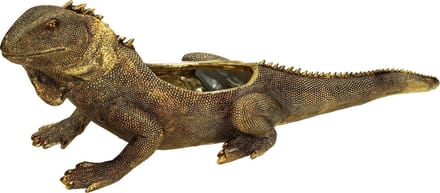 Wants&Needs Bloempot Iguana Polyresin Goud 14.8 X 14.2 X 44.2