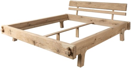 MASSIVMOEBEL24.DE bed OAK HEART #04 blank massief hout 200 x 200 cm