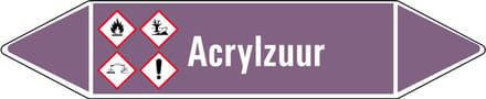 Acrylzuur leidingmarkering op vel - basen 179 x 37 mm - 5 per vel