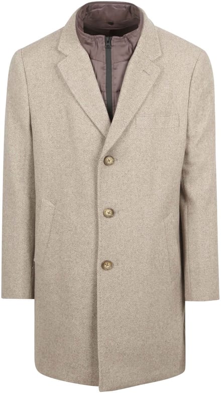 Suitable Coat Wol Twill Sand - Maat 50 - Heren - Mantels & coats