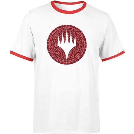 Magic: The Gathering Theros: Beyond Death Planeswalker Symbol Unisex Ringer T-Shirt - White/Red - M