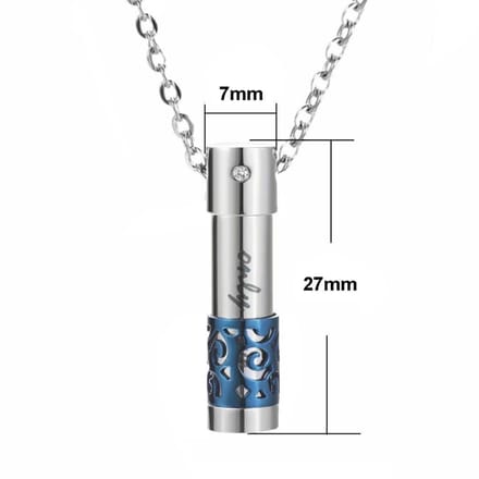 Fako Bijoux® - Ketting - Ashanger / Assieraad - Koker Only Love - Mini - Blauw