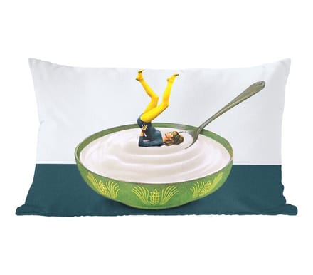 Sierkussens - Kussentjes Woonkamer - 60x40 cm - Yoghurt - Yoga - Retro