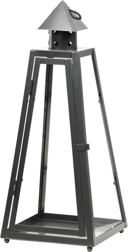 Fancy Flames Lantaarn - Antraciet - metaal - 16,7 x 39,9 cm - windlicht voor tuin