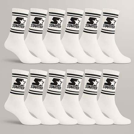Starter Witte Crew Socks Classic – Heren 12-Pack (Maat 43/46)