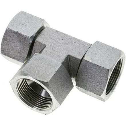 Jic T-Koppeling Un 1-5/8''-12 Binnendraad Staal 140bar
