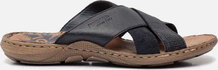 Rieker Slippers blauw Textiel - Maat 41