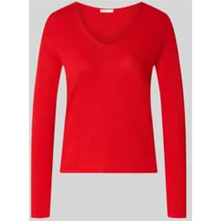 Tom Tailor - Gebreide trui met V-hals - Maat M - soft scarlet red