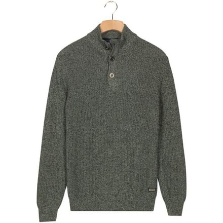 Baileys Trui Half Zip And Buttons Mouliné Rib Structure Navy / male