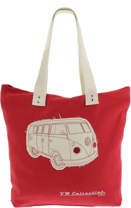 VW T1 Bus Canvas Boodschappentas - rood