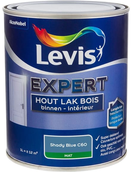 Levis - Expert Hout Lak Binnen Mat Mix - Shady Blue C60 - Mengverf - 1 L