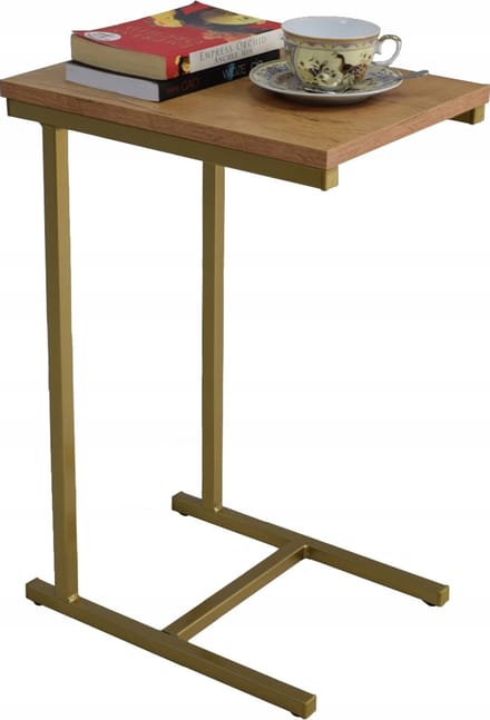 FutuStal - Bijzettafel - Goud Eiken - Roestvrij - 62cm