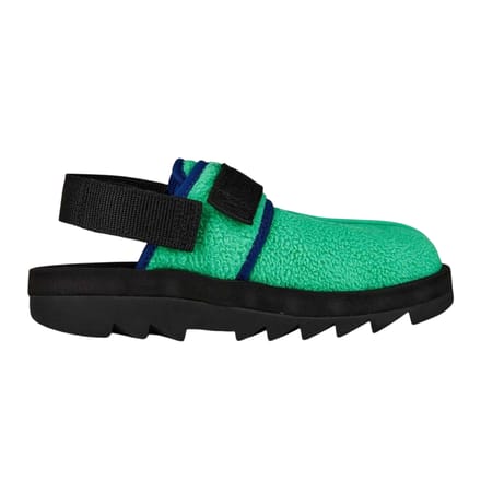 Reebok Dames-fleece-klompen met dikke zool (Groen/Kobalt)