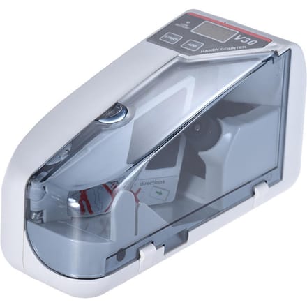 Mini Handige Bill Cash Bankbiljet Teller Geld Valuta Telmachine AC of Batterij Aangedreven UK Plug gray