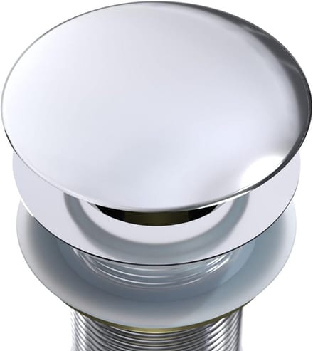 Wastafel Stop - Afvoerstop Click-Clack Plug - Water Dicht Maken - Met Overloop - Ø 64 mm - Chroom