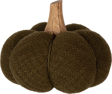 Clayre & Eef Decoratie Pompoen 13 cm Groen Polyester Herfst decoratie