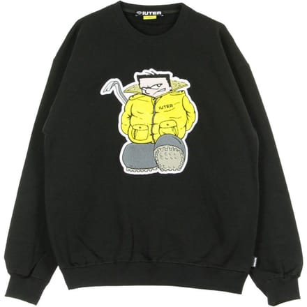 Cucador Patch Crew herensweatshirt met ronde hals, zwart