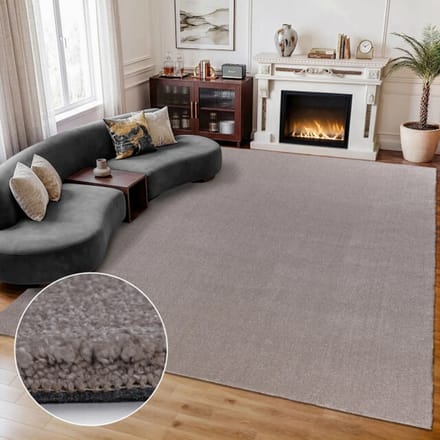 Comfy Premium - Luxe Effen Vloerkleed Wasbaar Uni Beige- 200x290 CM