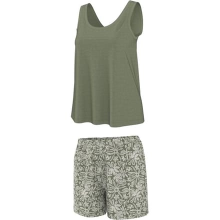 ESMARA Korte dames pyjama met linnen (Groen, S (36/38))