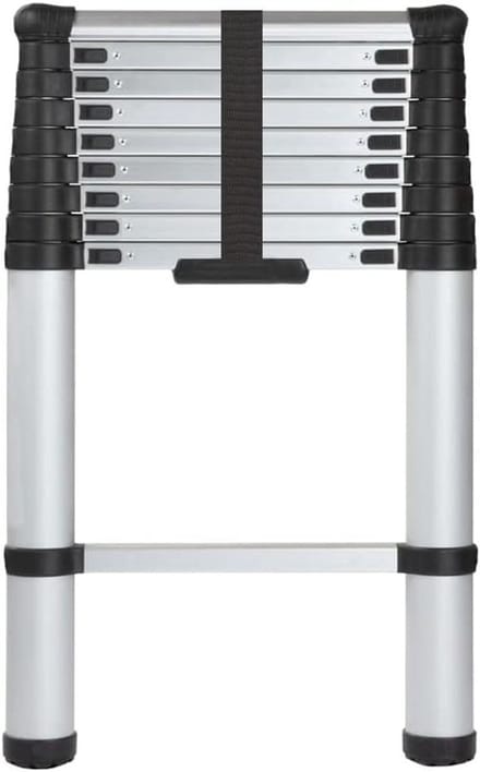 Telescopische ladder - Klapladder Uitschuifladder - Werken op hoogte - 9-traps aluminium constructie - 32 meter - Aluminium