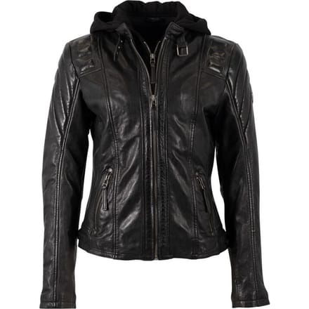 Mauritius Lederen jas - Chasey - S tot 6XL - voor Vrouwen - zwart