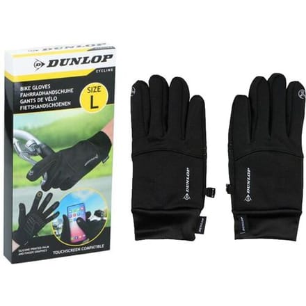 Dunlop Fietshandschoenen - Touchscreen Compatibel, Maat L, Zwart
