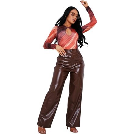 Missy Empire Dames/Dames Marble Keyhole Bodysuit (Oranje)