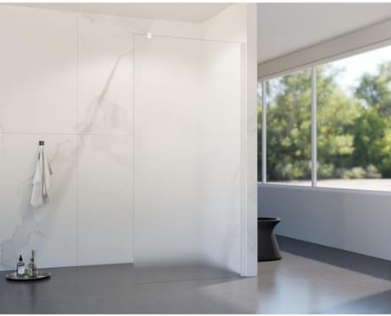 FugaFlow Eccelente Vetro inloopdouche badkamer - 50x200cm - mat glas - wandarm - mat wit