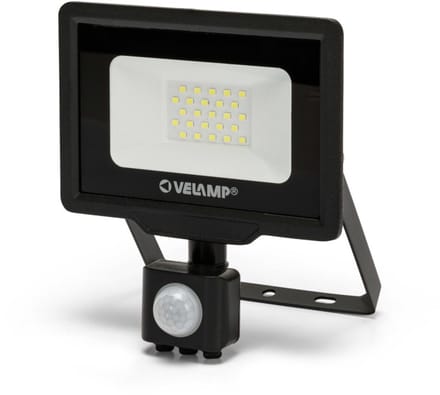Velamp LED LED Schijnwerper - 20W - PIR Bewegingssensor - Buiten IP44 – Koud Wit 6500K - Zwart