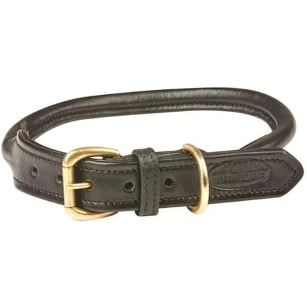 Opgerolde leren hondenhalsband Weatherbeeta