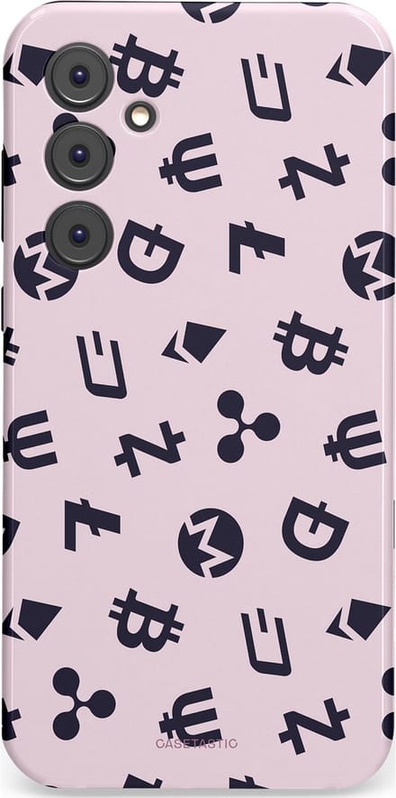 Casetastic hoesje geschikt voor Samsung Galaxy A35 - Dubbellaagse bescherming - Crypto flow - Fashion Case - Lichtgrijs Donkergrijs Wit