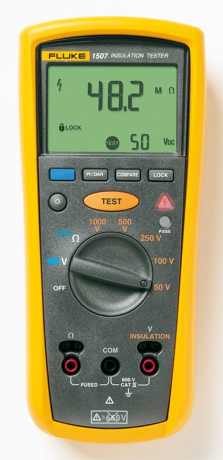 Fluke 1507 Isolatiemeter 50 V, 100 V, 250 V, 500 V, 1000 V 10 GΩ