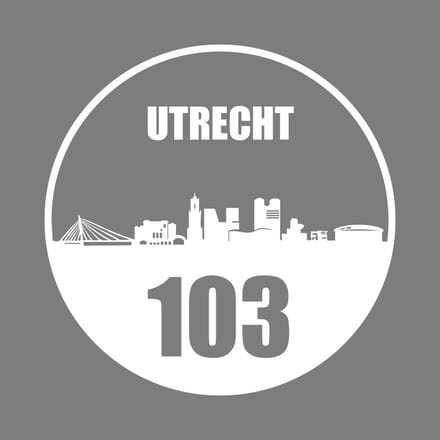 Utrecht sticker met eigen huisnummer