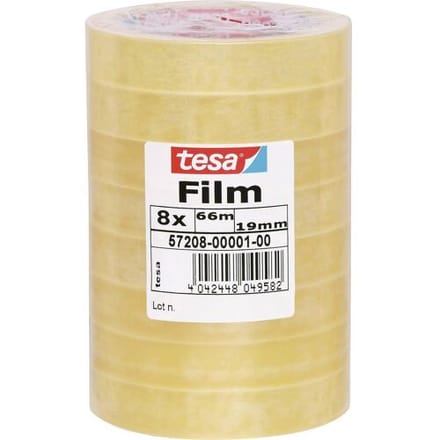 tesa 57208-00001-01 tesafilm Standard Transparant (l x b) 66 m x 19 mm 8 stuk(s)