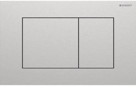 Geberit Sigma40 bedieningsplaat - 2-toets spoeling - extra dun - vierkante knoppen - geborsteld rvs
