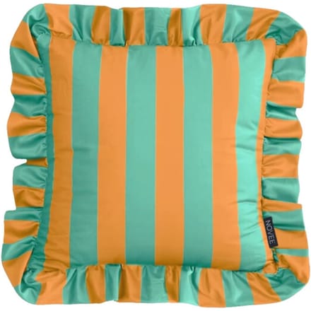 NOVÉE Sierkussen ruffles stripe /geel | 45x45 cm | katoen/polyester
