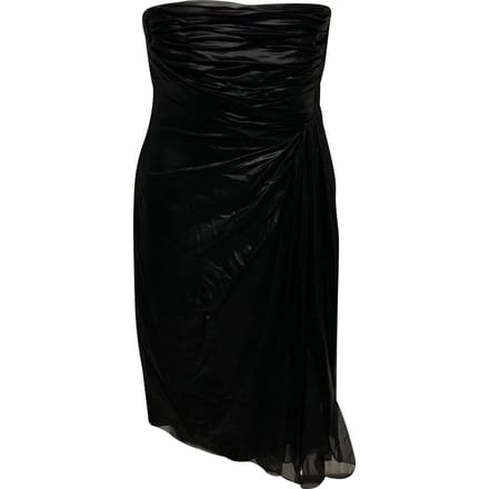 Valentino geplooide strapless mini-jurk van zwarte zijde
