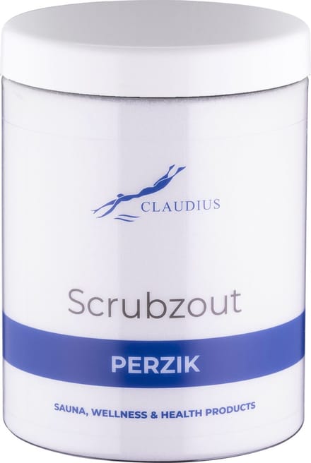 Scrubzout Perzik in handige pot - 1250 gram - met witte deksel - Hydraterende Lichaamsscrub