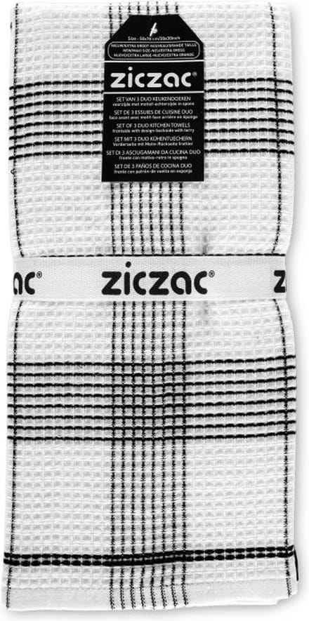 Keukenhanddoek CULINARY CULINARY DUO WAFFLE - SET/3 - 50x76 cm, zwart