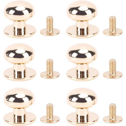 20 Sets Bolkop Stud Klinknagels 12mm Hoge Hardheid Schroef Achterkant Ontwerp Ronde Kop Klinknagels voor Handwerk goud