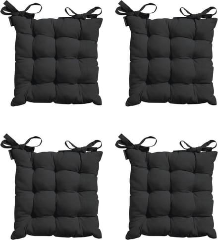 Madison - Zitkussen - Universeel - 4 stk. - 46x46 cm - Zwart - Tuin