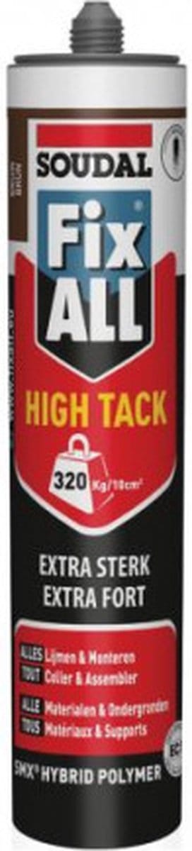 Soudal lijm 'Fix All High 'Tack' alu bruin 290 ml