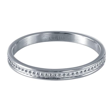 Quiges Stapelring Dames - Vulring Bolletje - RVS Zilverkleurig - Maat 19 - Hoogte 2mm