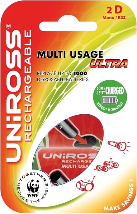 2x D Batterijen Multi-Use Duurzame Energie