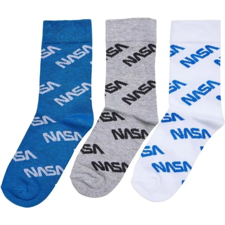 Mister Tee NASA - NASA Allover Kids 3-Pack Sokken Kinderen - 31/34 - Multicolours