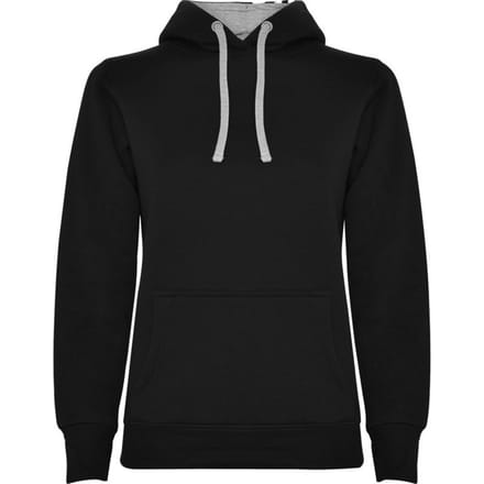 Roly Dames/Dames Urban Hoodie (Zwart/Heather Grijs)