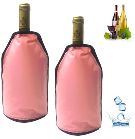 Wijnkoeler voor Rood, Wit en Champagne - Set van 2 in Roze