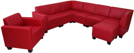 Modulair banksysteem Bankstel Lyon 6-1-1, kunstleer ~ rood
