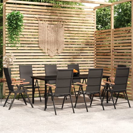 vidaXL - 9-delige - Tuinset - zwart