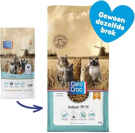 CaroCroc Indoor - Kip - Kattenvoer - 2 kg
